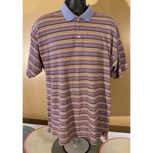 Country Wide Multi Color Striped Polo Shirt Men’s Size XL